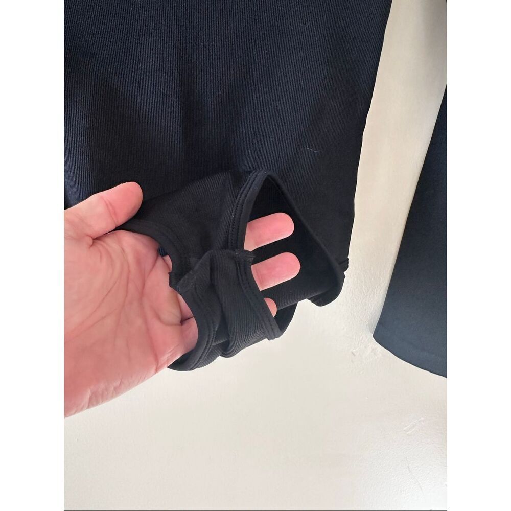 ๐ธ OQQ Black Long Sleeve Zip Front Bodysuit Size Medium - Picture 5 of 5